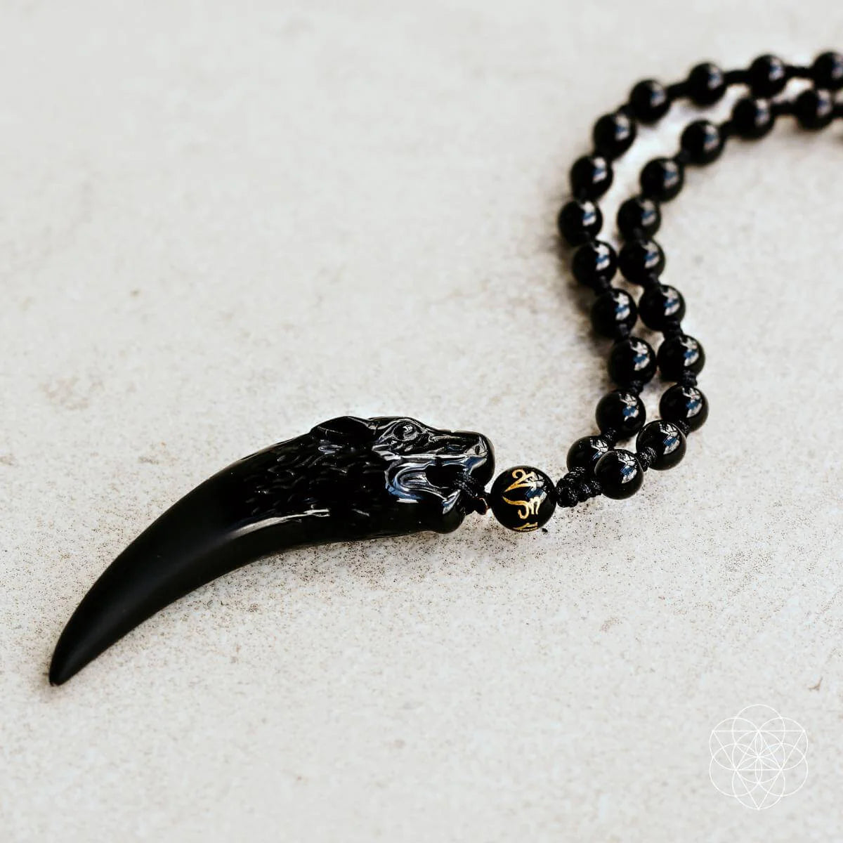 The Obsidian Wolf Pendant Men's Necklace