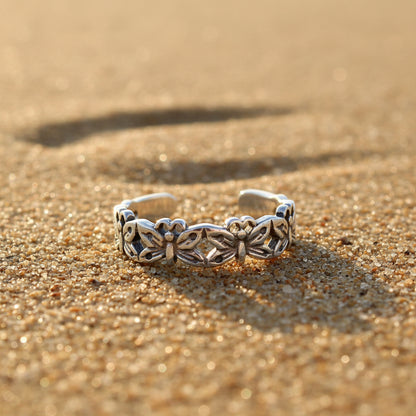 Butterflies Sterling Silver Toe Ring | Fashion Hut Jewelry