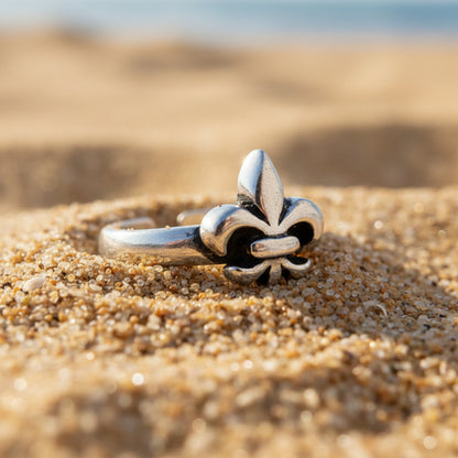 Fleur De Lis Sterling Silver Toe Ring | Fashion Hut Jewelry