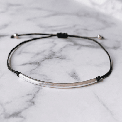 Sterling Silver Tube Waxed Bracelet | Fashion Hut Jewelry