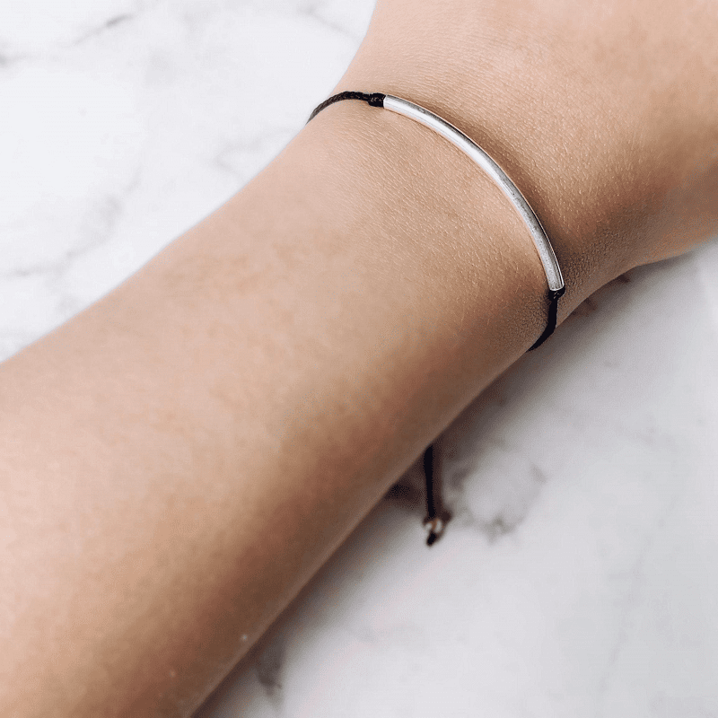 Sterling Silver Tube Waxed Bracelet | Fashion Hut Jewelry