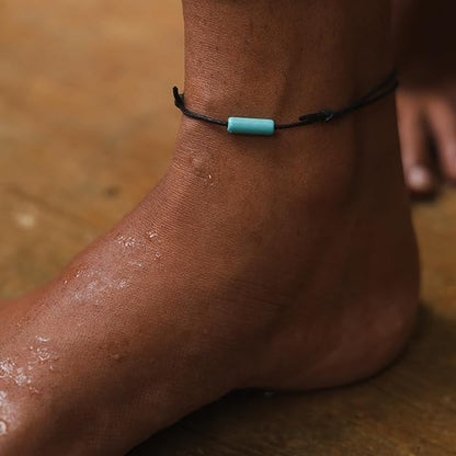 Turquoise Bar Minimal and Adjustable Anklet