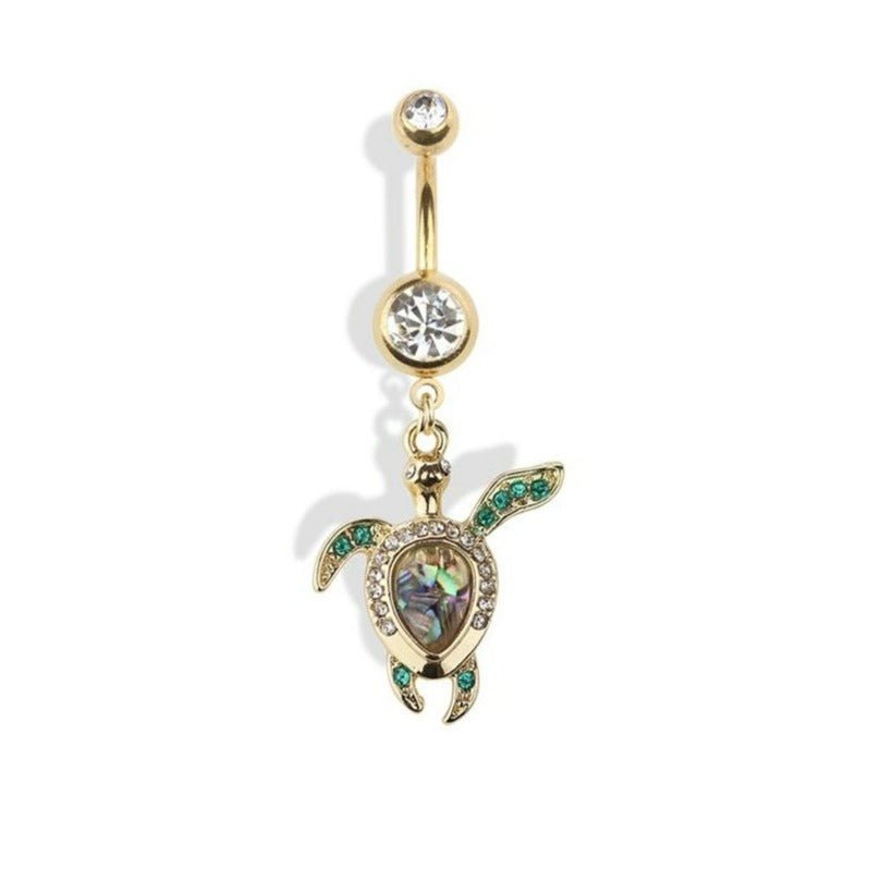 Swimming Turtle Dangle Navel Ring | Fashion Hut Jewelry