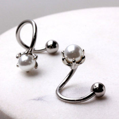 Pearl Twist Navel Belly Ring - Fashion Hut Jewelry