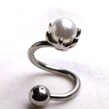 Pearl Twist Navel Belly Ring - Fashion Hut Jewelry