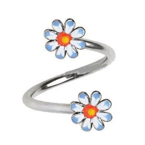 316L Stainless Steel Daisy Flower Twist Navel Jewelry | Fashion Hut Jewelry