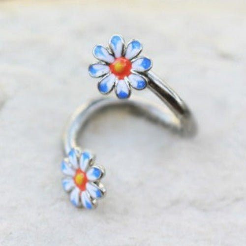 316L Stainless Steel Daisy Flower Twist Navel Jewelry | Fashion Hut Jewelry