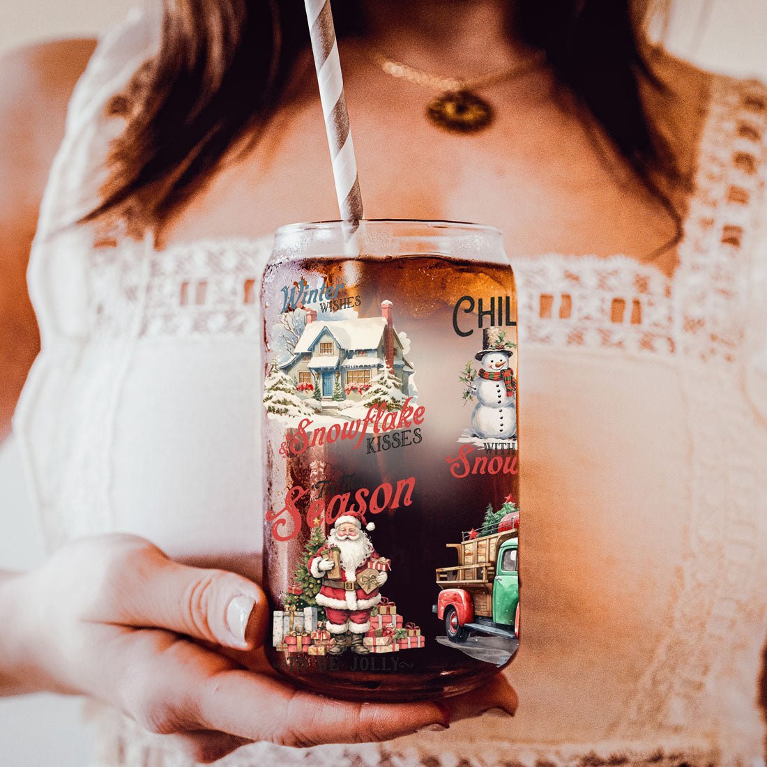 Vintage Christmas 17oz Drink Holder Fashion Hut Jewelry