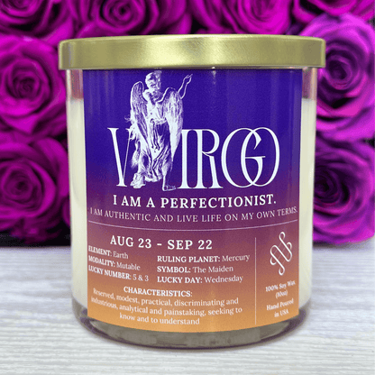 Virgo Zodiac Sign Candle