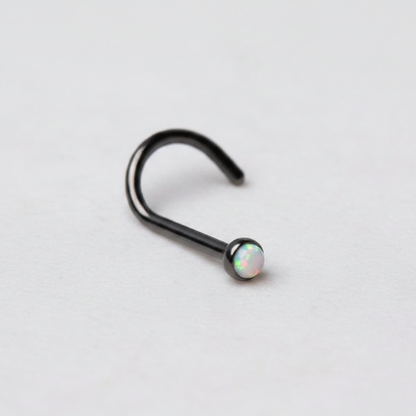 316L Surgical Steel Opalite Screw Nose Ring - multiple options are available