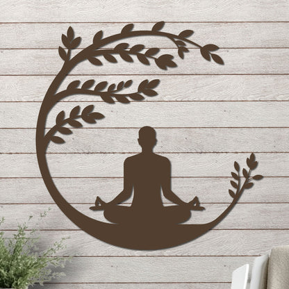 Yoga Beneath a Tree Sign