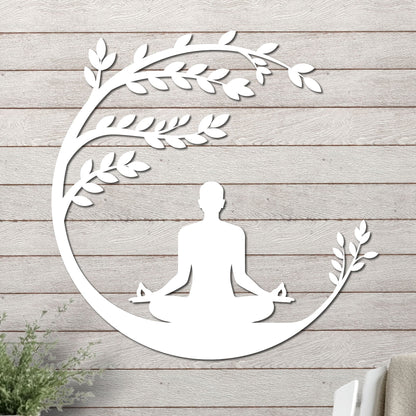 Yoga Beneath a Tree Sign