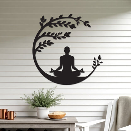 Yoga Beneath a Tree Sign