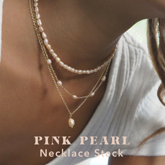 Pink Pearl Necklace Stack - Buy the Individual Pieces or the 3 Piece Set.