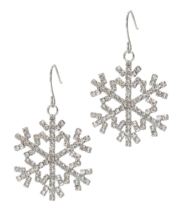 Snowflake Dangle Crystal Earrings | Fashion Hut Jewelry