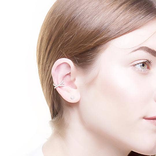 CZ Cross Ear Cuff | Fashion Hut Jewelry
