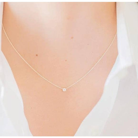 Solitaire Single CZ Diamond Necklace | Fashion Hut Jewelry