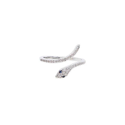 CZ Pave Snake Ring Adjustable | Fashion Hut Jewelry