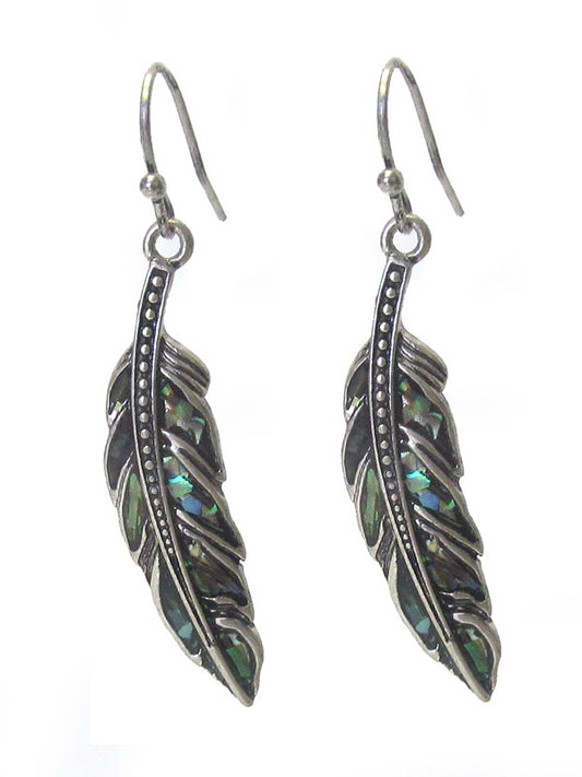 Abalone feather earring | Fashion Hut Jewelry