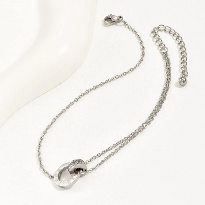 Rhinestone Detail Double Layered Anklet Ankle Bracelet