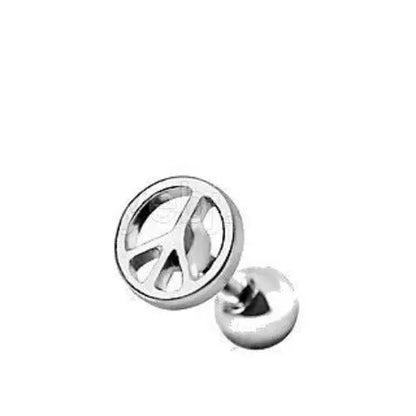 Surgical Steel Peace Sign Cartilage Earring - Fashion Hut Jewelry