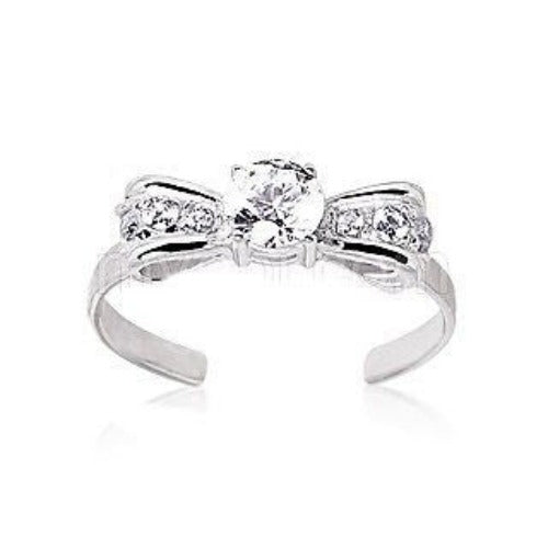 925 Sterling Silver Bow Tie Toe Ring - TRV001 | Fashion Hut Jewelry