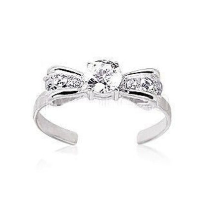 925 Sterling Silver Bow Tie Toe Ring - TRV001 | Fashion Hut Jewelry