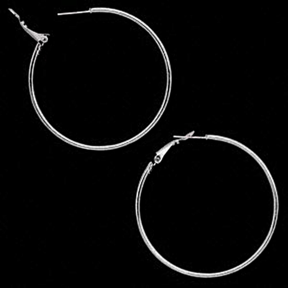 50mm Surgical Steel Stainless Hoop Earrings | Fashion Hut Jewelry