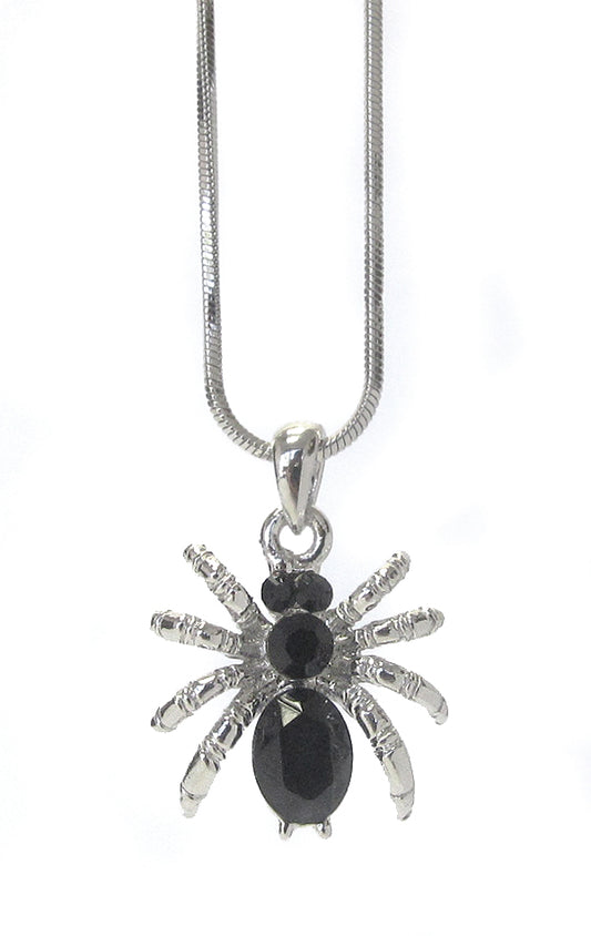 Crystal Spider Pendant Necklace | Fashion Hut Jewelry