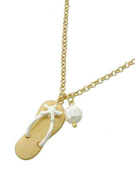 Flip Flop Starfish Pendant Necklace | Fashion Hut Jewelry