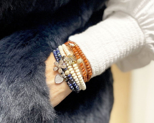 Harper Rhodonite Heart Bracelet | Fashion Hut Jewelry