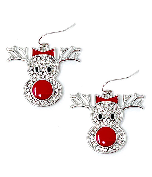 Christmas Reindeer Pave Crystal Earrings | Fashion Hut Jewelry