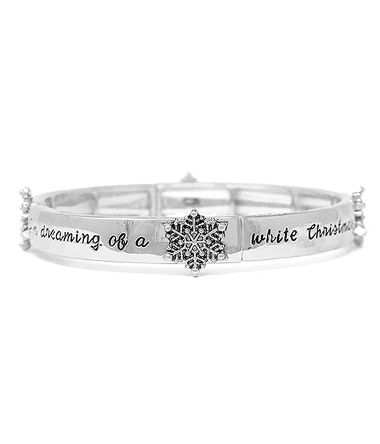 White Christmas Snowflake Bracelet | Fashion Hut Jewelry