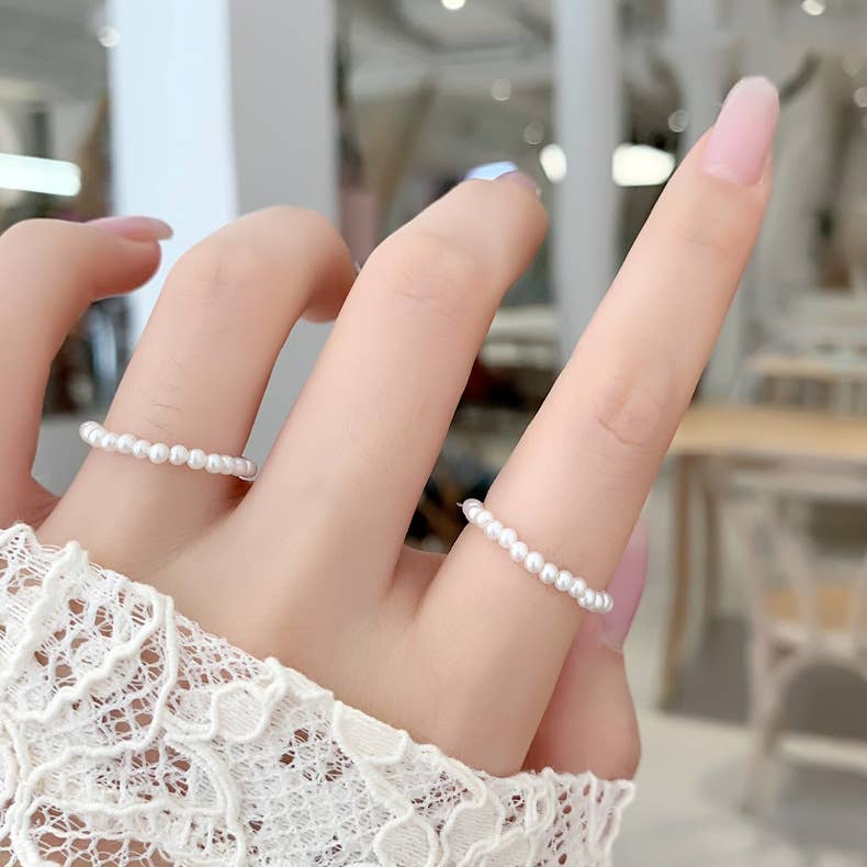 Mini Pearl Stretch Ring | Fashion Hut Jewelry
