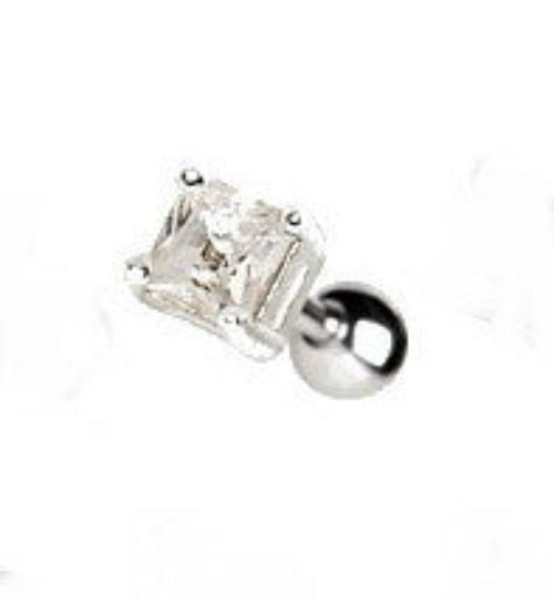 4mm Square CZ Cartilage Earring | Fashion Hut Jewelry