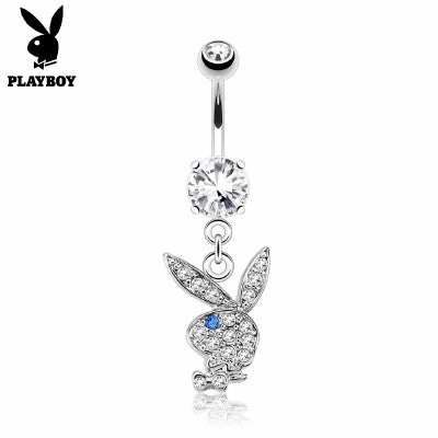 Playboy Bunny Belly Ring CZ Paved Head | Fashion Hut Jewelry
