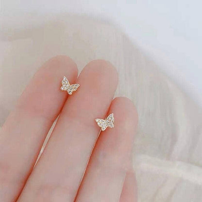 CZ Butterfly Stud Earrings | Fashion Hut Jewelry