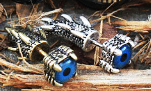 Gothic Dragon Claw Blue Evil Eye Fake Taper | Fashion Hut Jewelry