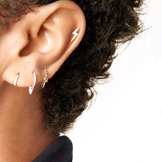 Lighting Bolt Screw Flat Back Earring | Fashion Hut Jewelry