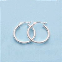 18mm Sterling Silver Hoop Earrings - (1 Pair) | Fashion Hut Jewelry