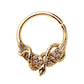 Gold Plated Jeweled Wings and Snake Seamless Ring / Septum Ring | Fashion Hut Jewelry