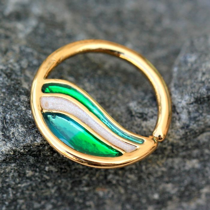 Gold Plated Green Wave Seamless Ring - Fashion Hut Jewelry