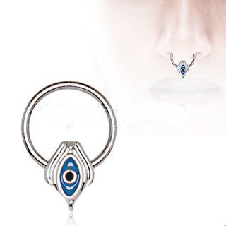 Egyptian Blue Eye Captive Bead Ring | Fashion Hut Jewelry