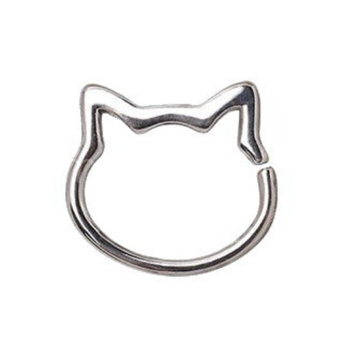 316L Stainless Steel Cat Seamless Ring / Cartilage Earring | Fashion Hut Jewelry