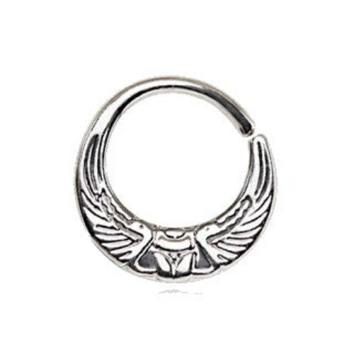 316L Stainless Steel Egyptian Winged Sun Seamless Rings / Cartilage Earrings | Fashion Hut Jewelry