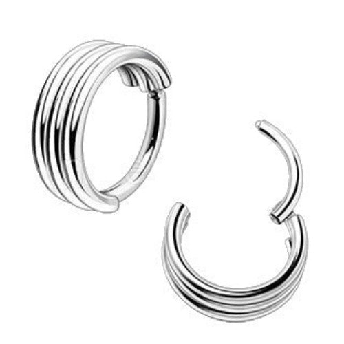 316L Stainless Steel Triple Seamless Clicker Ring Fashion Hut Jewelry