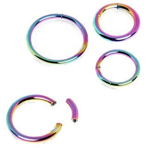 Rainbow PVD Plated Circular Segment Ring | Fashion Hut Jewelry