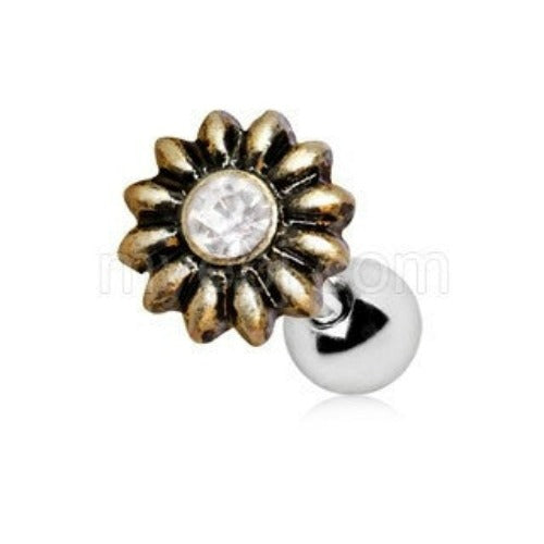 Vintage Gold Flower Cartilage Earring | Fashion Hut Jewelry