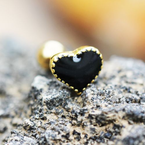 Black Heart Cartilage Earring - Fashion Hut Jewelry