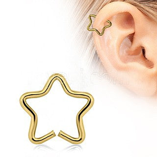 Gold Star Shaped Cartilage Earring | Fashion Hut Jewelry